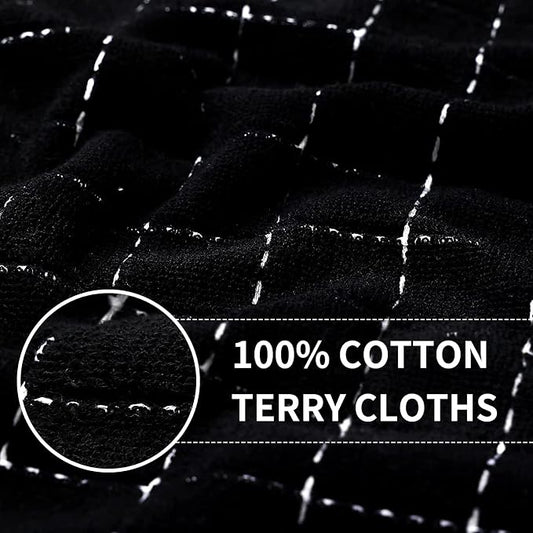 Homaxy 100% Cotton Terry Kitchen Towels, Checkered Designed, Soft and Super - Image 2