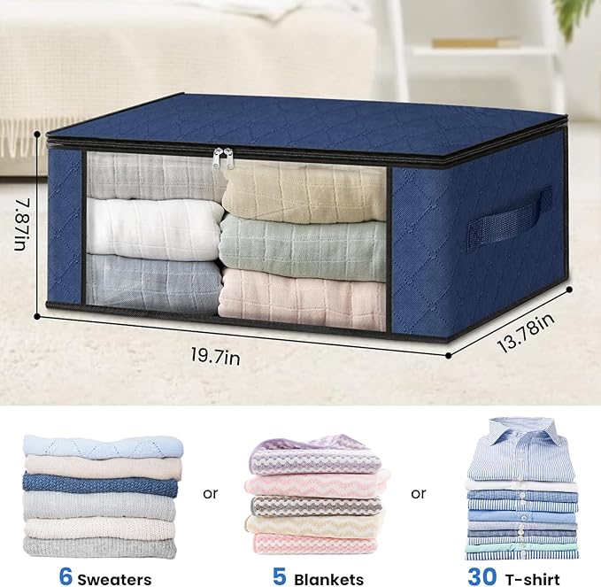 HomeHacks Storage 6-Pack Clothes Organizer Storage Bags Foldable Storage Box - Image 2