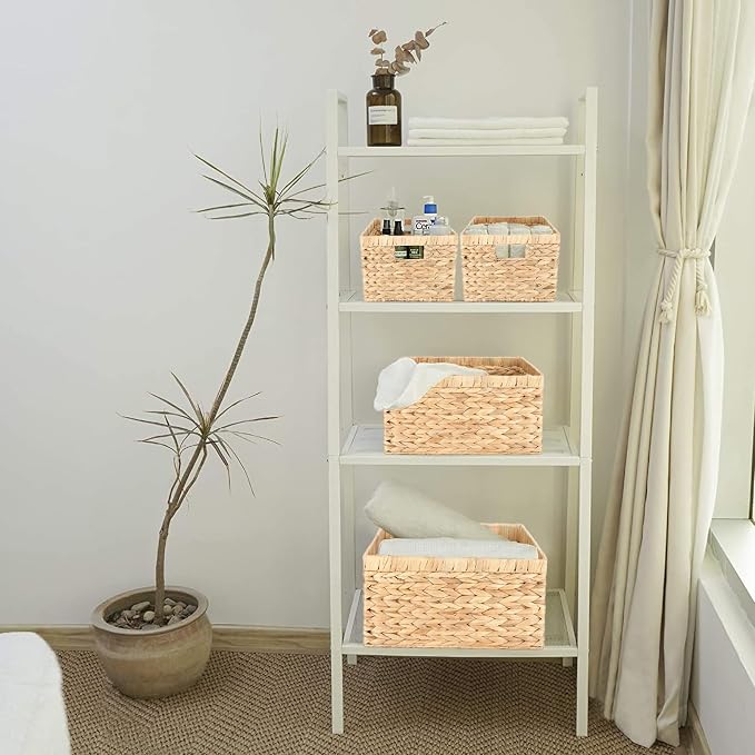 Water Hyacinth Wicker Baskets for Organizing, Rectangular Wicker Baskets - Image 2