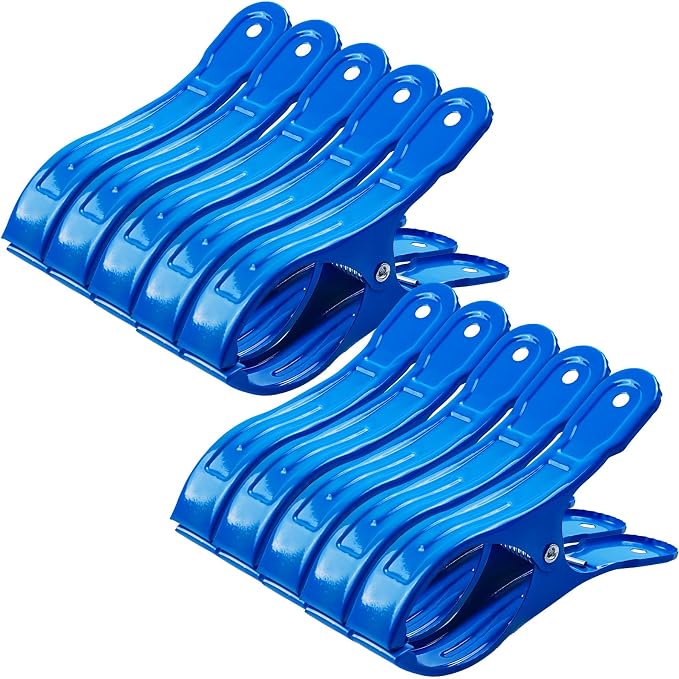 10 Pack Metal Beach Towel Clips, Large Pool Cover Beach Chair Clips by Dapute