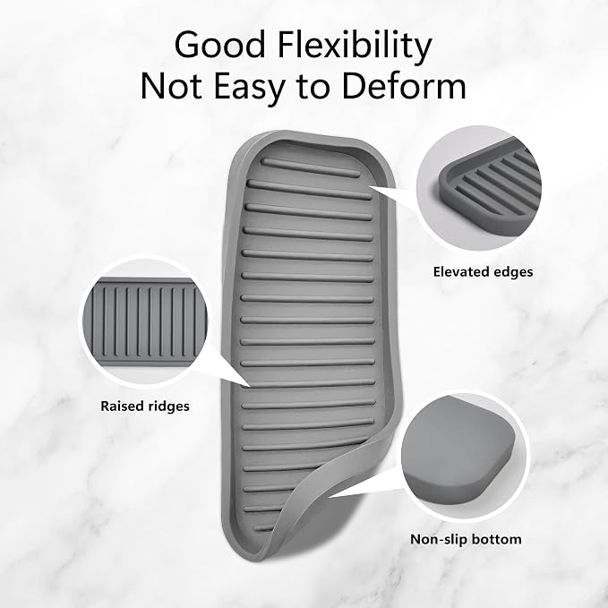 Mofason Silicone Soap Tray, Bathroom Kitchen Finishing Tray, Kitchen Sink - Image 6