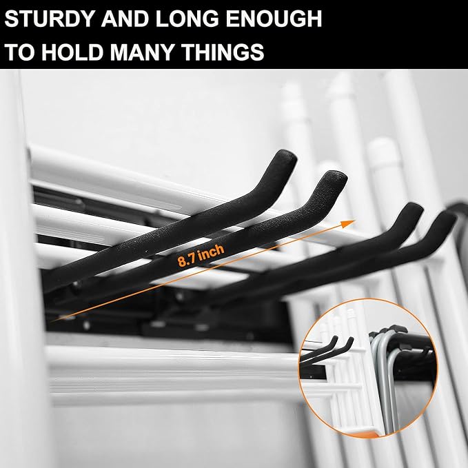 Wallmaster Garage Storage Organization Wall Mount, Garden Tool Rack Organizer