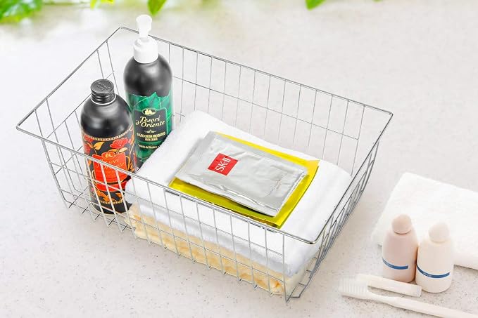 Freezer Wire Storage Baskets, Farmhouse Organizer Storage Bins Large Organizer - Image 3