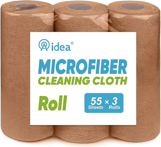 AIDEA Microfiber Cleaning Cloth 165 Sheets 3 Roll, Microfiber Towels by AIDEAHOME