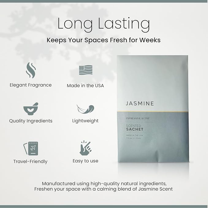 Expressive Scented Sachet Pouches – Perfect Jasmine Air Freshener & Closet - Image 3