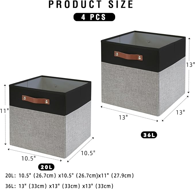 Collapsible Fabric Storage Cube Bins - Image 4