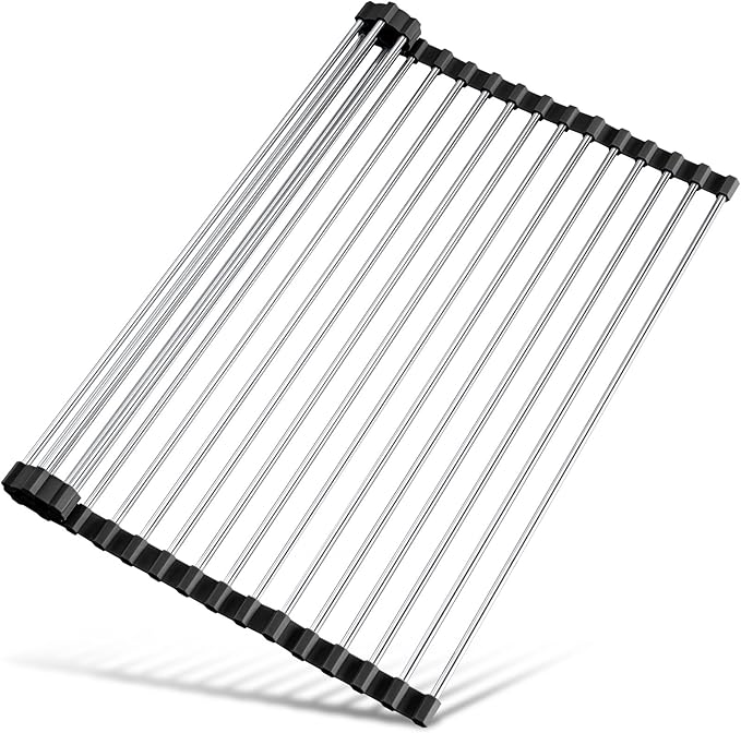 Tomorotec 17.7" x 15.5" Roll Up Dish Drying Rack Over Sink Drying Rack Sink by Tomorotec