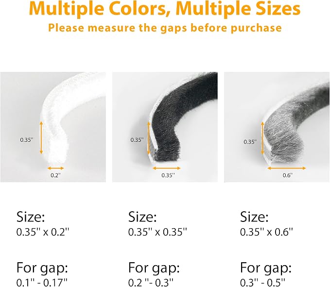 69FT Brush Weather Stripping, Neat Pile Self Adhesive Seal Strip - Image 3