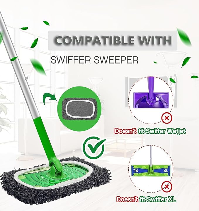Reusable Microfiber Mop Pads Washable Wet Pads Compatible - Image 3