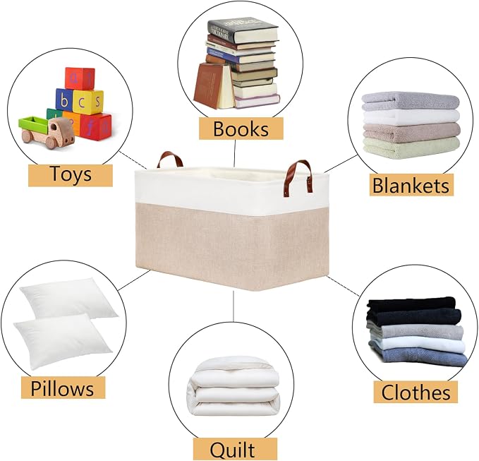 DULLEMELO 70L Extra Large Storage Bin, Collapsible Storage Box, Fabric Clothes - Image 7