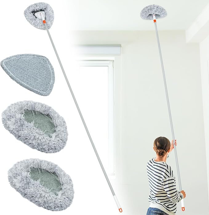 Wall Cleaner Mop with 82" Long Handled Baseboard Cleaner Tool with 3 by TrueYee