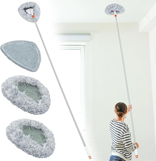Wall Cleaner Mop with 82" Long Handled Baseboard Cleaner Tool with 3 by TrueYee