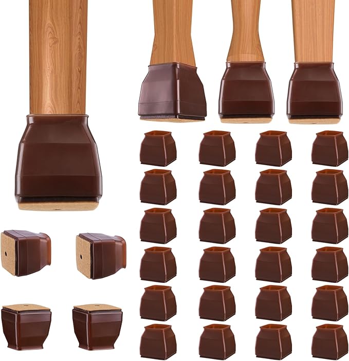 BALEINE 24 Pack Silicone Chair Leg Floor Protectors, Stool Leg Protectors Cap by BALEINE