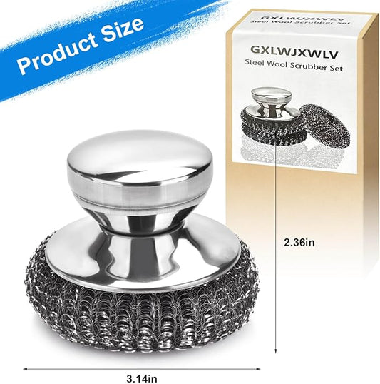 7PCS Steel Wool Scrubber Pads, Stainless Steel Scrubber Set - Image 2