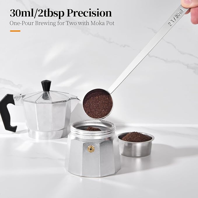 Long Handle Coffee Scoop: 8.6 Inch 18/8 Stainless Steel 2 Tablespoon Metal - Image 7