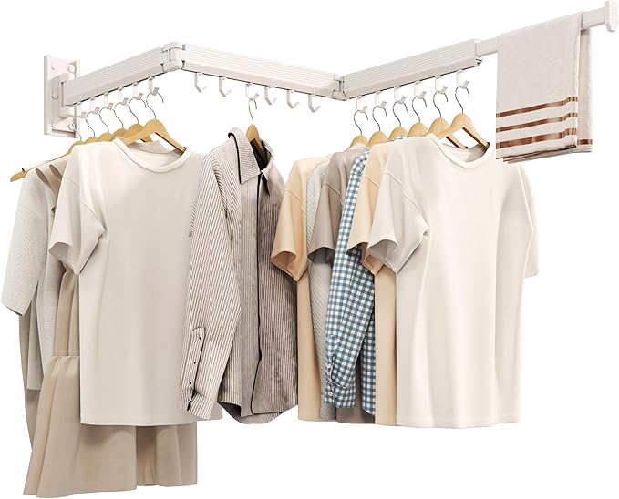 Wall Mounted Clothes Drying Rack, Collapsible Laundry Drying Rack, Retractable by Unknown