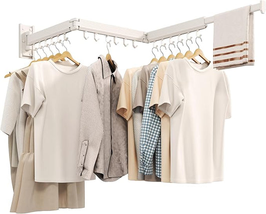 Wall Mounted Clothes Drying Rack, Collapsible Laundry Drying Rack, Retractable by Unknown