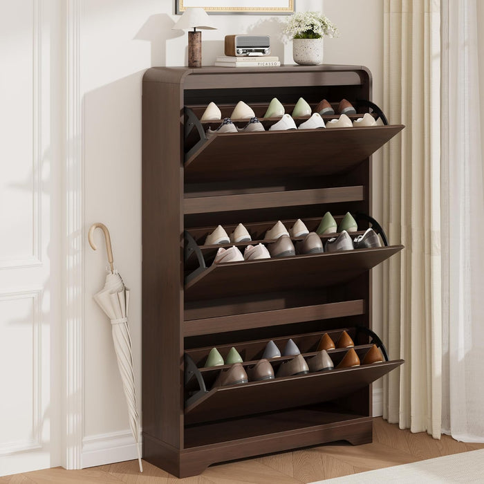 Garvee Hidden Shoe Cabinet, Brown
