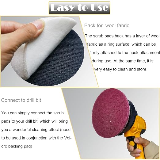 15 PCS 5 Inch Hoop and Loop Multipurpose Scrubber Scouring Pads - Image 3
