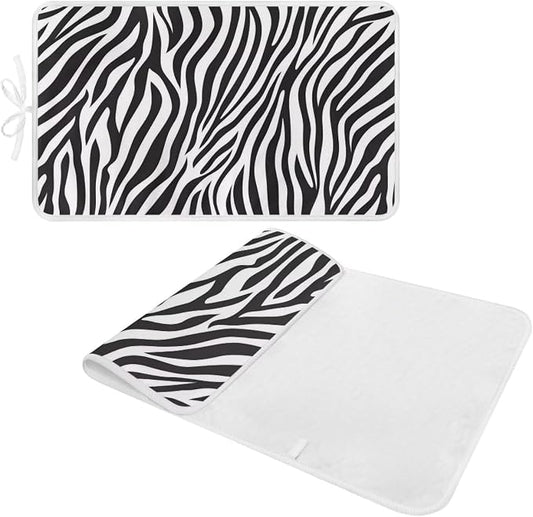 Zebra Print Ironing Mat Portable Iron Pad Magnetic Cover and Padding - Image 2