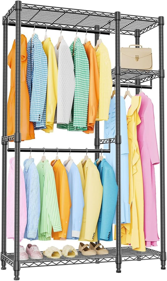 IZEUK 2 Combination Heavy Duty Garment Rack Wire Clothes Rack by IZEUK