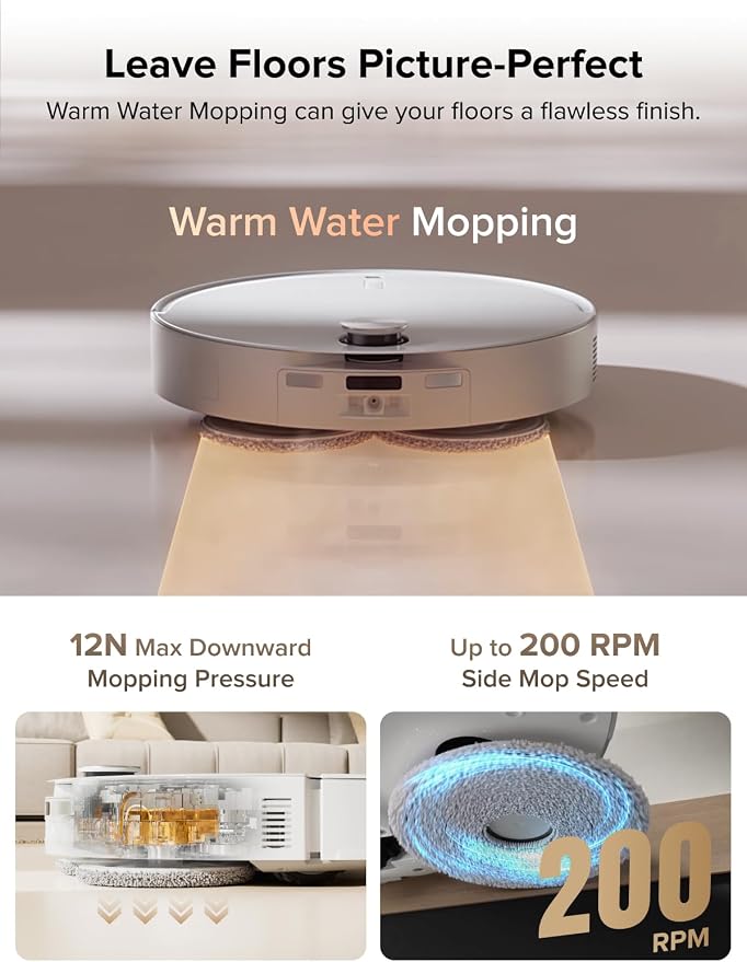 roborock Qrevo CurvX Robot Vacuum and Mop, 000Pa Suction, 3.14’’ Ultra Slim - Image 4