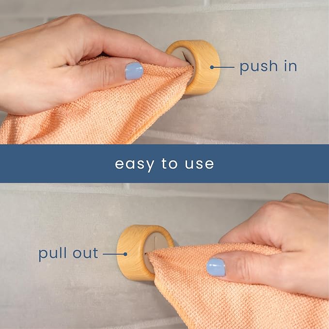 S&T INC. Round Adhesive Push Towel Hooks - Image 3