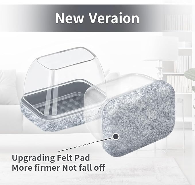Ezprotekt 8 Pcs Rectangle Grey Felt Chair Leg Floor Protectors - Image 7