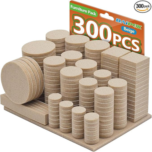 Furniture Pads 300 Pack Premium Furniture Felt Pads, Huge Quantity Self by BAIPOK