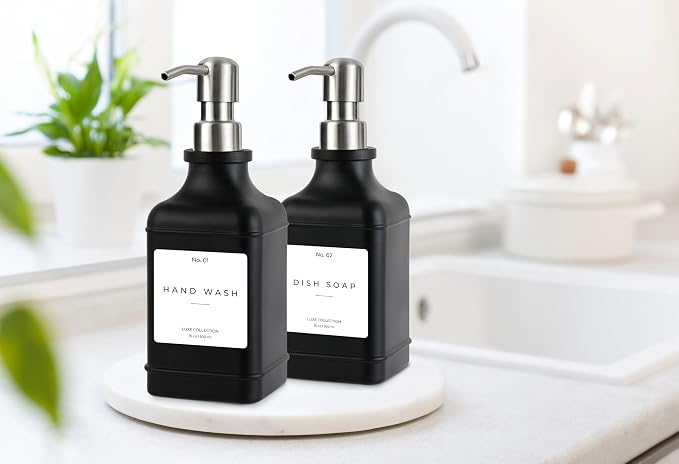 Emerson Essentials Soap Dispenser, Dish Soap Dispenser, Soap Bottle Bathroom Set - Image 4