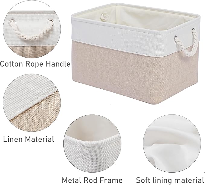 15x11x9.5 Inch Storage Baskets for Shelves, 3 Pack Storage Bins，Foldable - Image 6