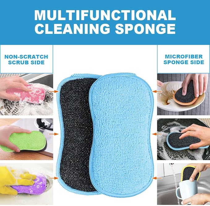 HOMEXCEL 12 Pack Multi-Purpose Scrub Sponges Kitchen, Dish Sponge, Non-Scratch - Image 3