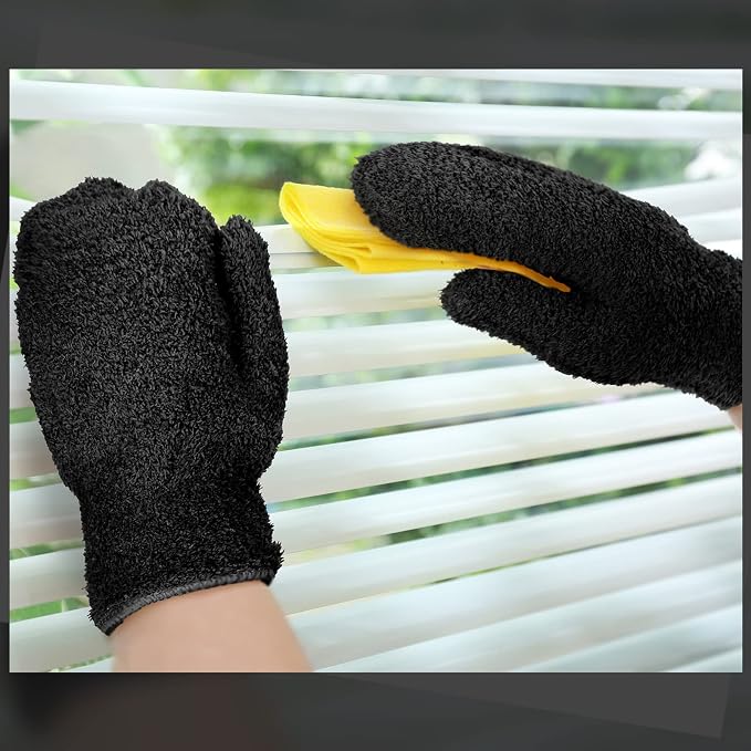 Bencailor 4 Pair Microfiber Dusting Mittens Reusable Women Cleaning Mittens - Image 6