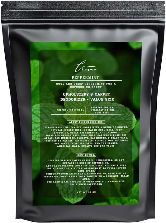 Peppermint Carpet Freshener Powder Refill 36 oz | Powerful Odor Eliminator by Lapew