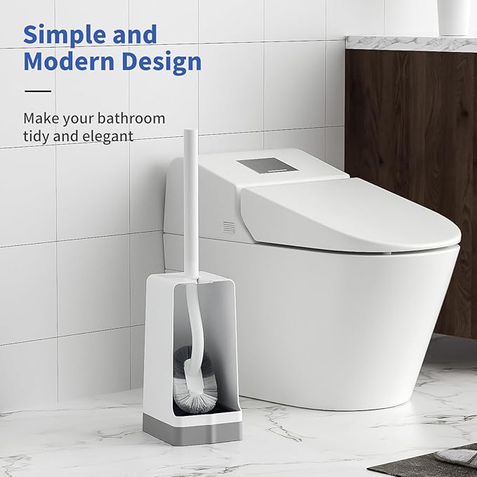 Marbarsse Bathroom Toilet Bowl Brush and Holder, Curved Design Dismount Toilet - Image 6
