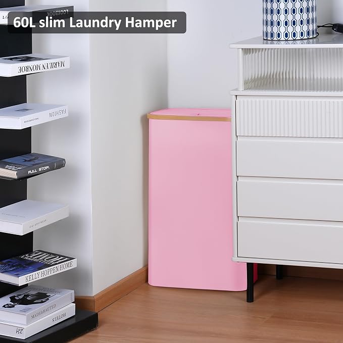 Slim Laundry Basket, 60L Laundry Hamper - Image 5
