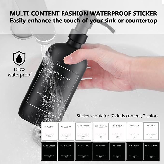 Black Thick Glass Soap Dispenser - Image 4
