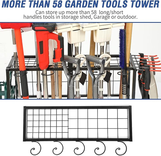 Garden Tool Organizer for Garage, Garden Tool Rack, Yard Tool Holder for Garage - Image 2
