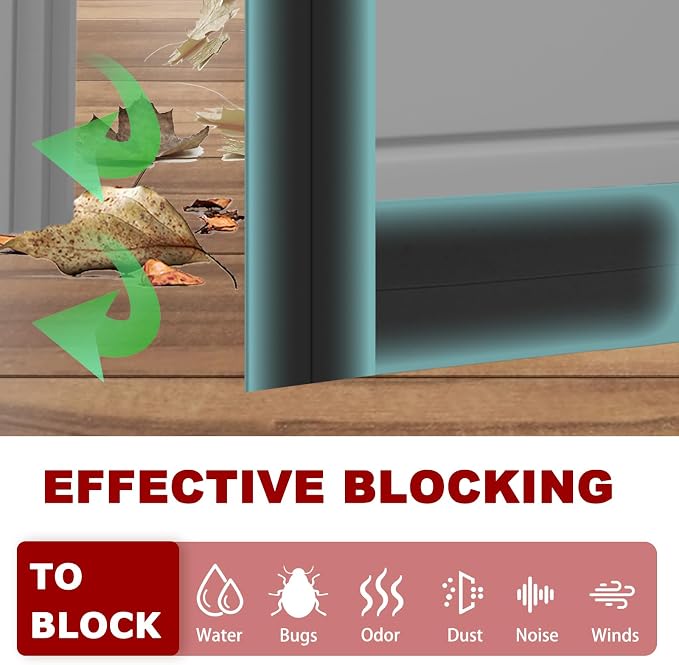Weather Stripping Self Adhesive Door Draft Stopper Flexible Shower Door Bottom - Image 3