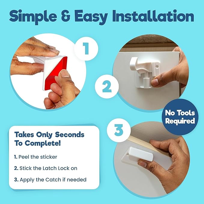 Upgraded Invisible Baby Proofing Cabinet Latch Locks - Image 7