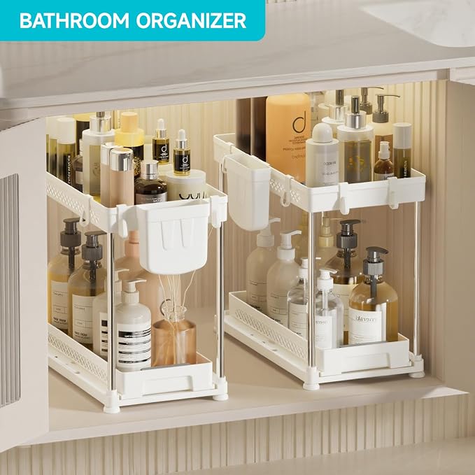 Under Sink Organizer, 2 Tier Pull Out Cabinet Organizer - Image 4