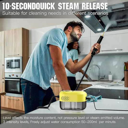 Steam Cleaner for Home＆Kitchen, 212°F High Temperature, 1200ML Tank, Portable - Image 2