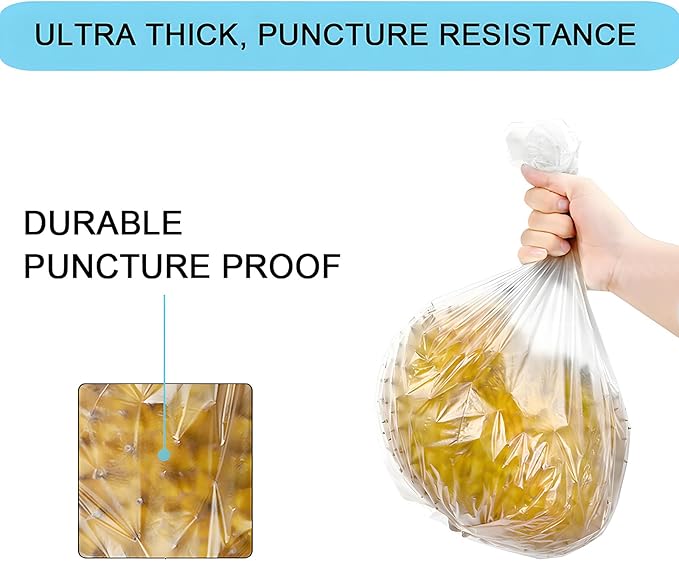 2 Gallon Small Plastic Trash Bags, 7.5 Liters Clear Wastebasket Liners Garbage - Image 5