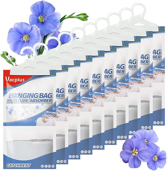 Vacplus Moisture Absorbers, Hanging Closet Dehumidifier Bags, Humidity Packs by Vacplus
