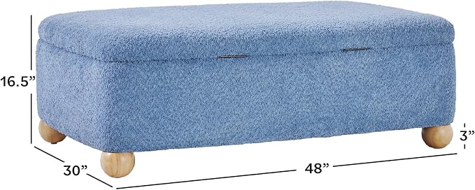 Walker Edison Linley Contemporary Large Storage Bouclé Ottoman - Image 2