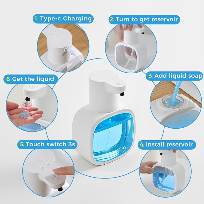 Automatic Liquid Soap Dispenser, 17oz/500ml Touchless Rechargeable - Image 8