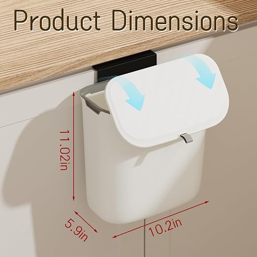 2.4 Gallon Kitchen Compost Bin Hanging Small Trash Can - Image 2
