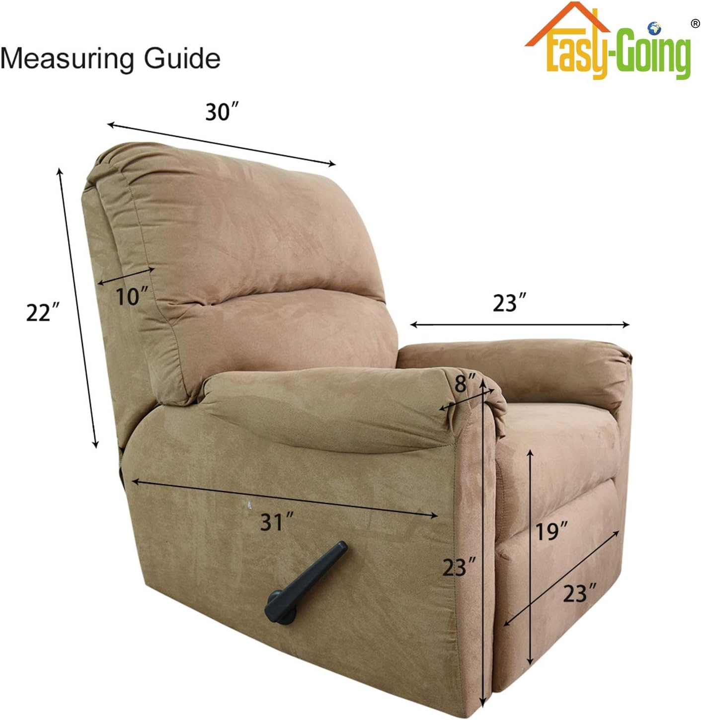 Easy-Going Recliner Stretch Sofa Slipcover Sofa Cover 4-Pieces Furniture Protector Couch Soft with Elastic Bottom, Spandex Jacquard Fabric Small Checks(Recliner,Dark Gray)
