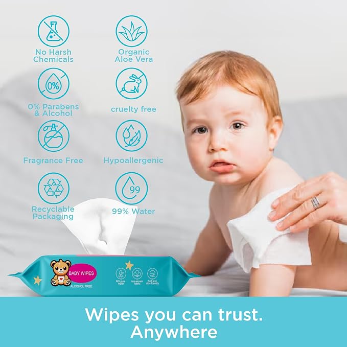 Ioly's Baby Wipes Unscented Wet Wipes 99% Water Based - Image 7