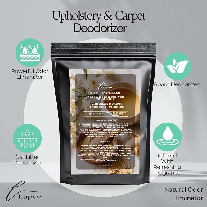 White Tea & Ginger Carpet Freshener Powder Refill 36 oz | Powerful Odor - Image 3